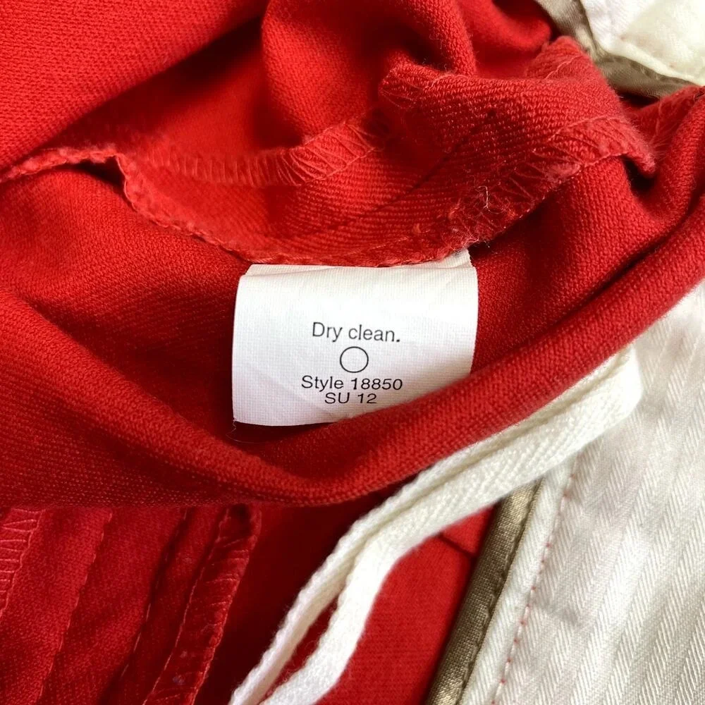 J.Crew Minnie Stretch Pants Red Side Zip Slim Crop Trousers 6 Business Casual